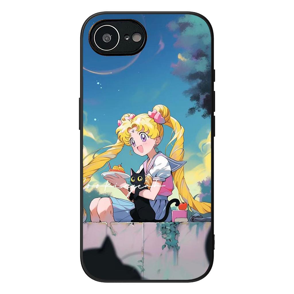 S-Sailors Anime Girl Moon Protective Cover for Apple iPhone 16 17 Air 14 15 Pro Max Plus 16+ 16E 14+ ProMax Phone Case