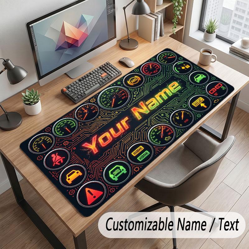 City Cyberpunk Theme Customized Mouse Pad Personalized Print Name Text Desk Mat For Home Office Table Decor