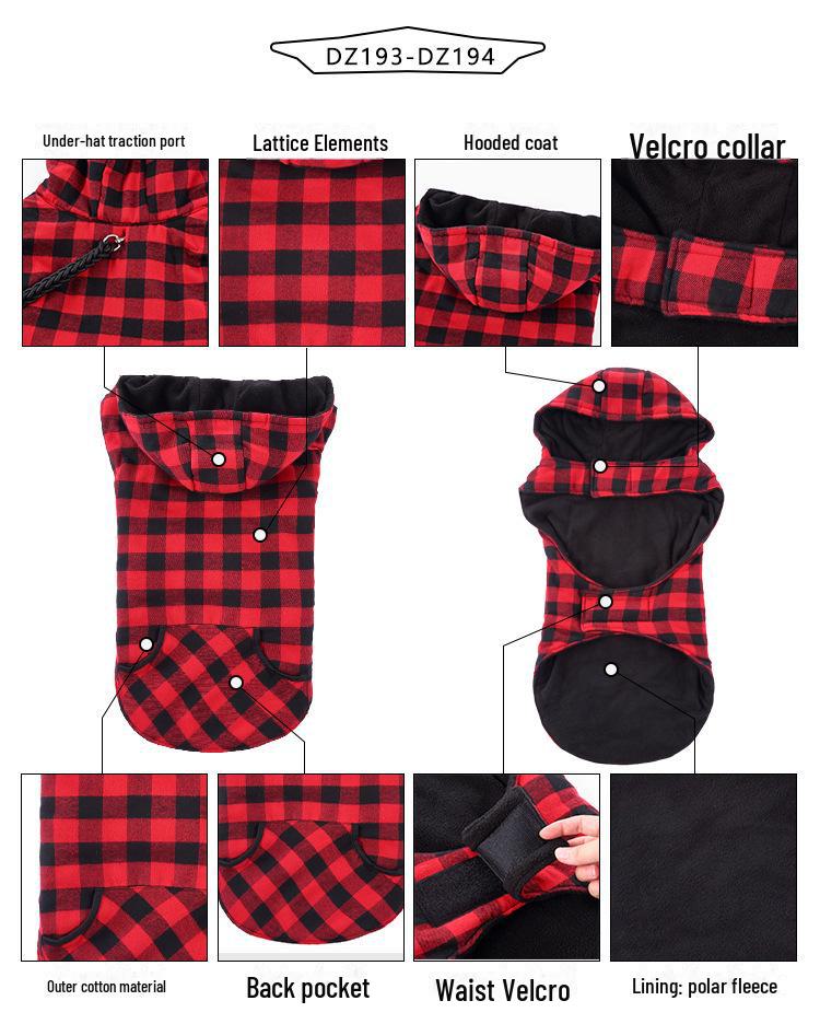 Meiqi Winter Reflective Pet Clothes for Large Dogs