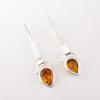 Citrin Edelstein 925 Sterling Silber Schmuck Handgemachte Ohrringe 2,3" Geschenk für Mama EE-166-4