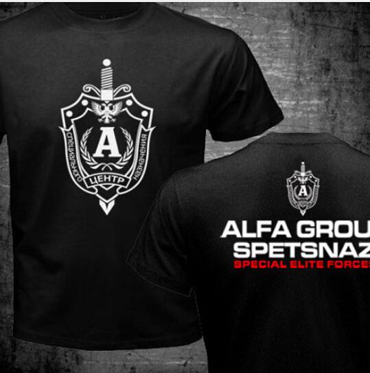 New Russian Spetsnaz Alfa Alpha Unit Counter Terrorist Special Unit Forces T Shirt 2 Side Black O Neck Tshirt Funny Shirts Tops