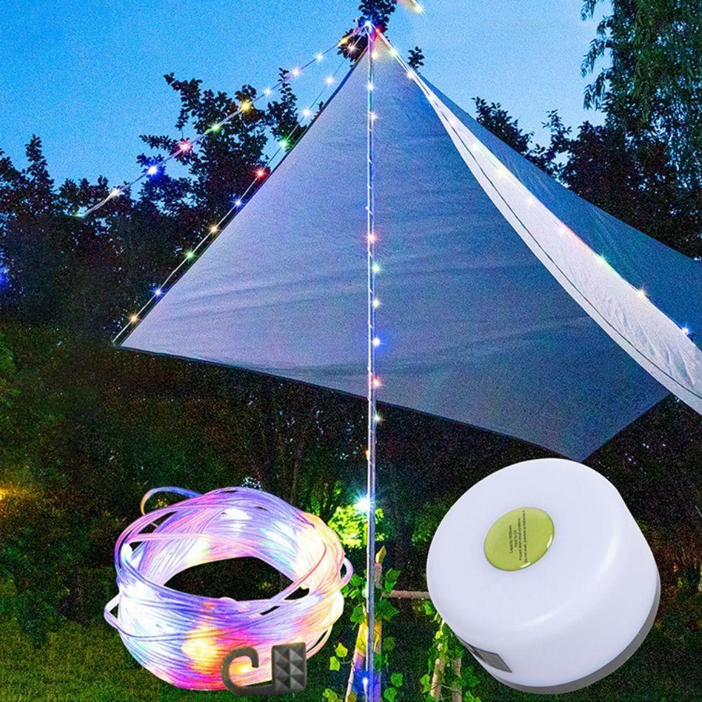 10M Outdoor Camping Lamp USB Charging Folding Christmas Lights String with 8 Modes Waterproof LED Fairy Lights