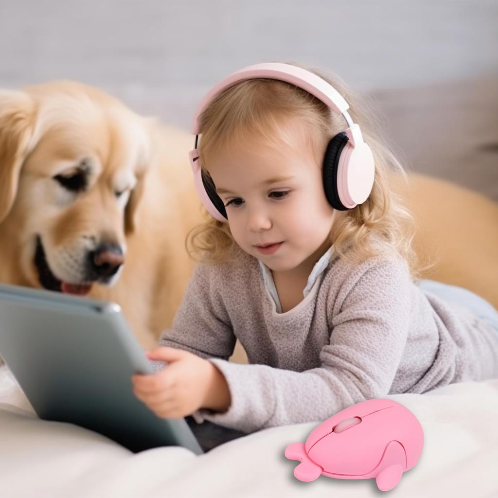 Fmlyhom Wireless Mouse, 2.4Ghz, Cute Animal Dolphin Mouse Style, Optical, Lightweight, Wireless, USB, Compact, Quiet, Kids Mouse, Compatible with