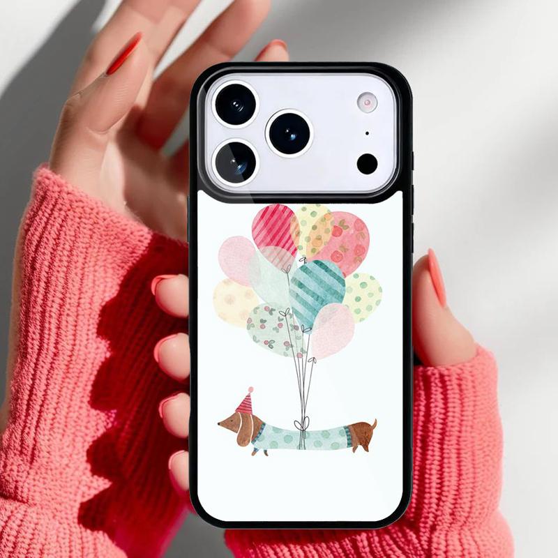 Dackel und Blume Handyhülle für iPhone 17 16 15 14 13 Pro Max Rückabdeckung für 12 11 Pro Coque