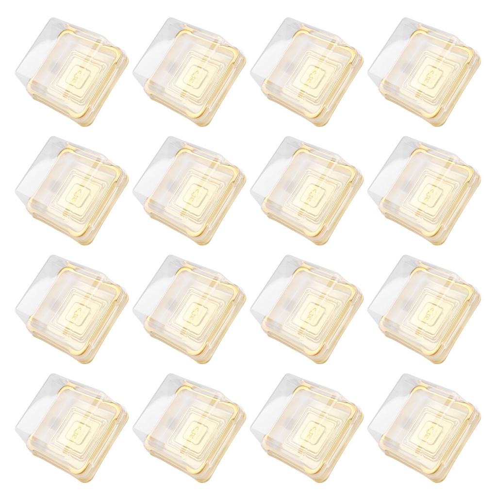 100Pcs Safe Food Grade Square Packaging Box Transparent Lid Cake Dessert Container for Bakery Items Wedding Birthday Anniversary