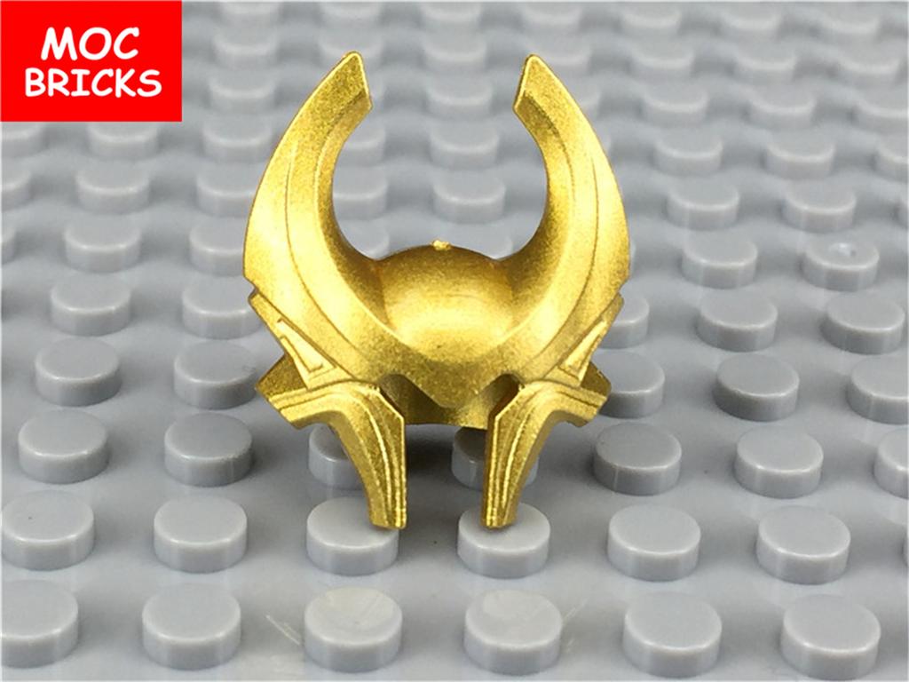 MOC Bricks DIY Painted Gold Armor Helmet Sword 4cm Figure Educational Building Blocks PG1124 Toy Kids Gifts
