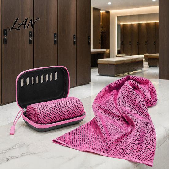 Quick Cooling Towel with Case Carrying Case, 30x80cm Instant Microfiber Ice Lightweight Towel, Portable Drying for Gym Workout Yoga Running Fitness
