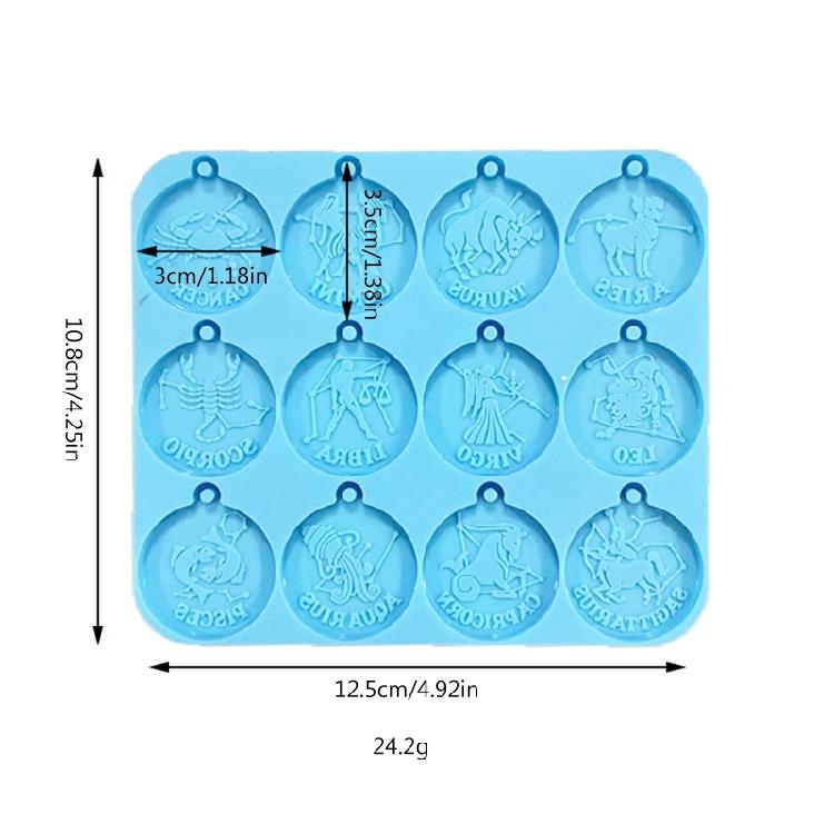 Zwölf Sternbilder Silikonform DIY Ohrringe Anhänger Etikett Schlüsselanhänger Herstellung