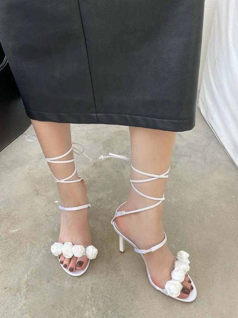 fashion 2024 New Arrivals Fashion Women Sandals Open Toe Dress Shoes Thin High Heels Ankle Strap Cross Sandals Stiletto Party Pumps 41