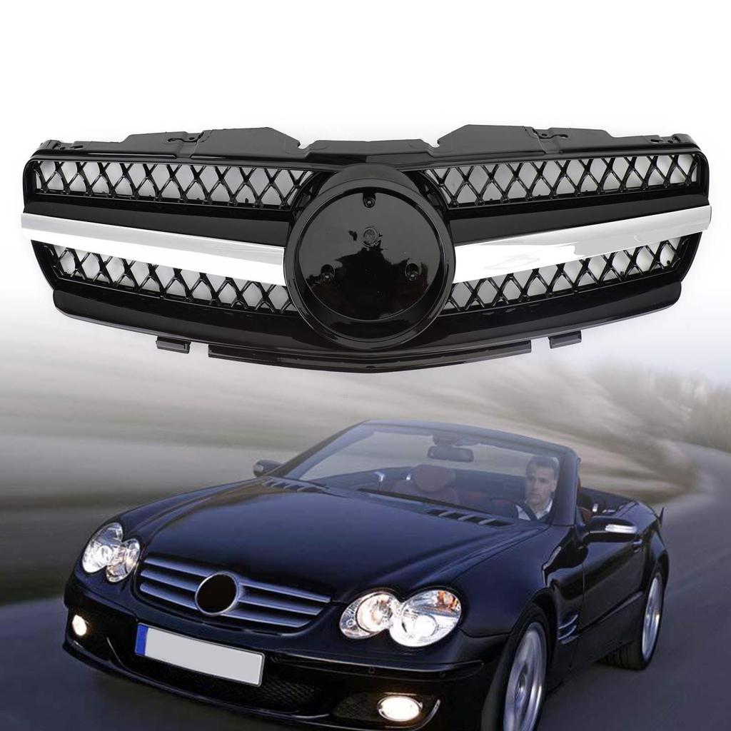 Front Bumper Grill Grille Fit Mercedes R230 SL500 SL600 2003-2006 1 Fin Star
