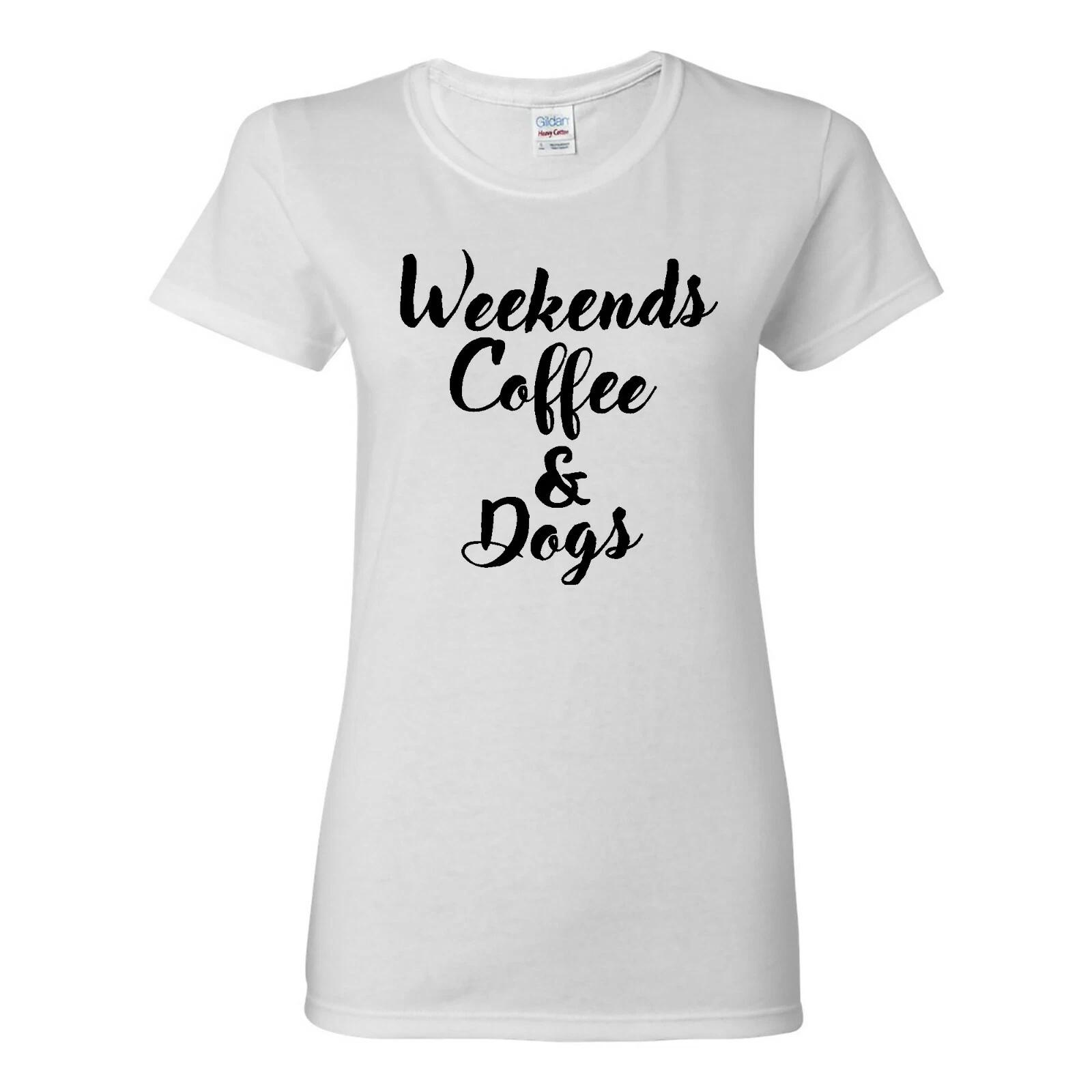 Weekends Coffee and Dogs - Funny Cute Relaxing Weekend Womens T-Shirt L
