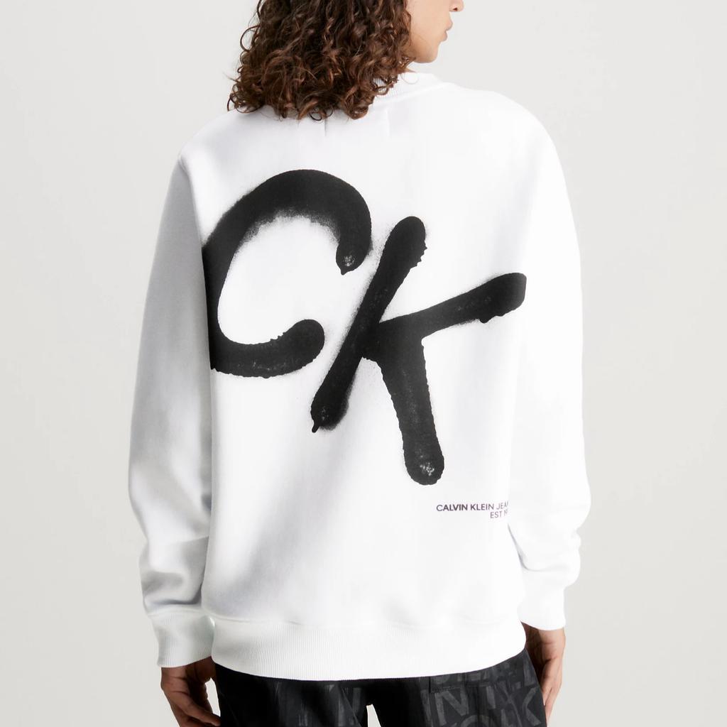 Calvin Klein Jeans Minimalist Letter Logo Printed Casual Long Sleeve Sweatshirt Men Sweatshirt Bright-White J30J324625-YAF