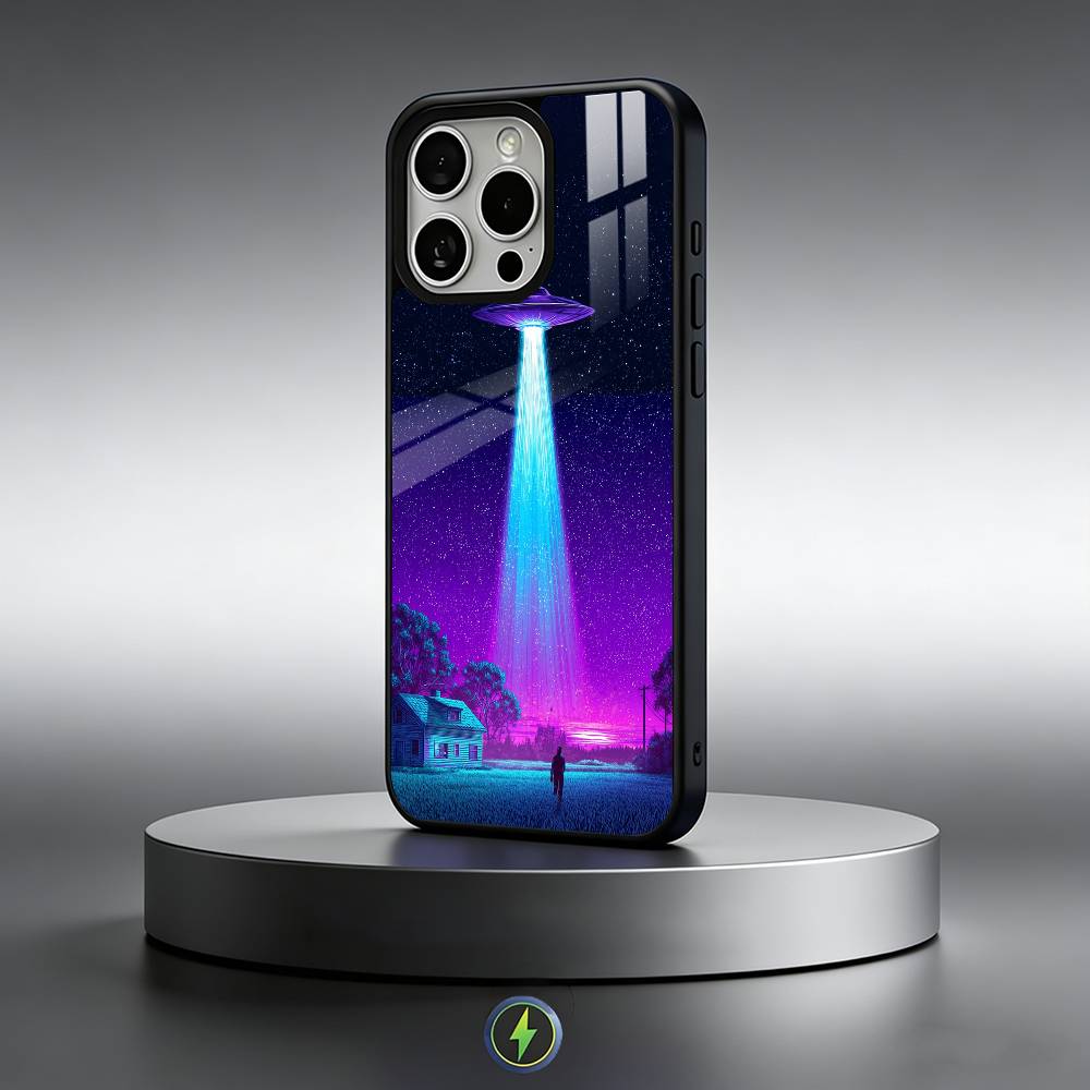 Singular Space UFO Alien Phone Case For iPhone17,16,15,14,13,12,11 Plus,Pro Max Magnetic For Magsafe Wireless Charging