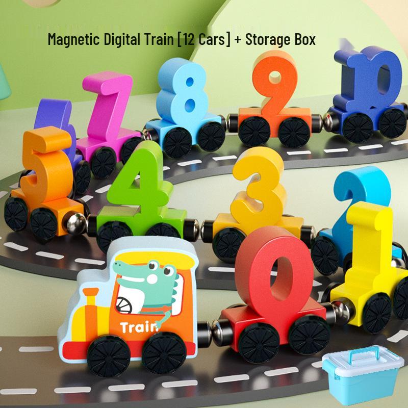 Magnetic Digital Train Building Blocks - Educational Toy for Kids Aged 1-5 Years