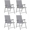 Garden Chairs, Set of 4, Folding Outdoor, High Backrest, Armrests, 58 X 62 X 97 Cm, Grey