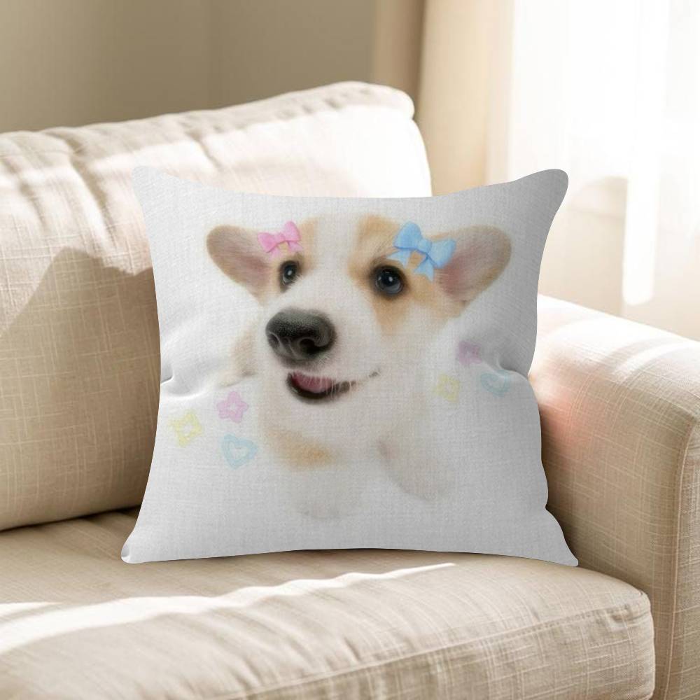 Cute Dreamy Pink Blue Puppy Animals Pillow Cushion Cover Pillowcase Living Room Sofa Home Decor Customized