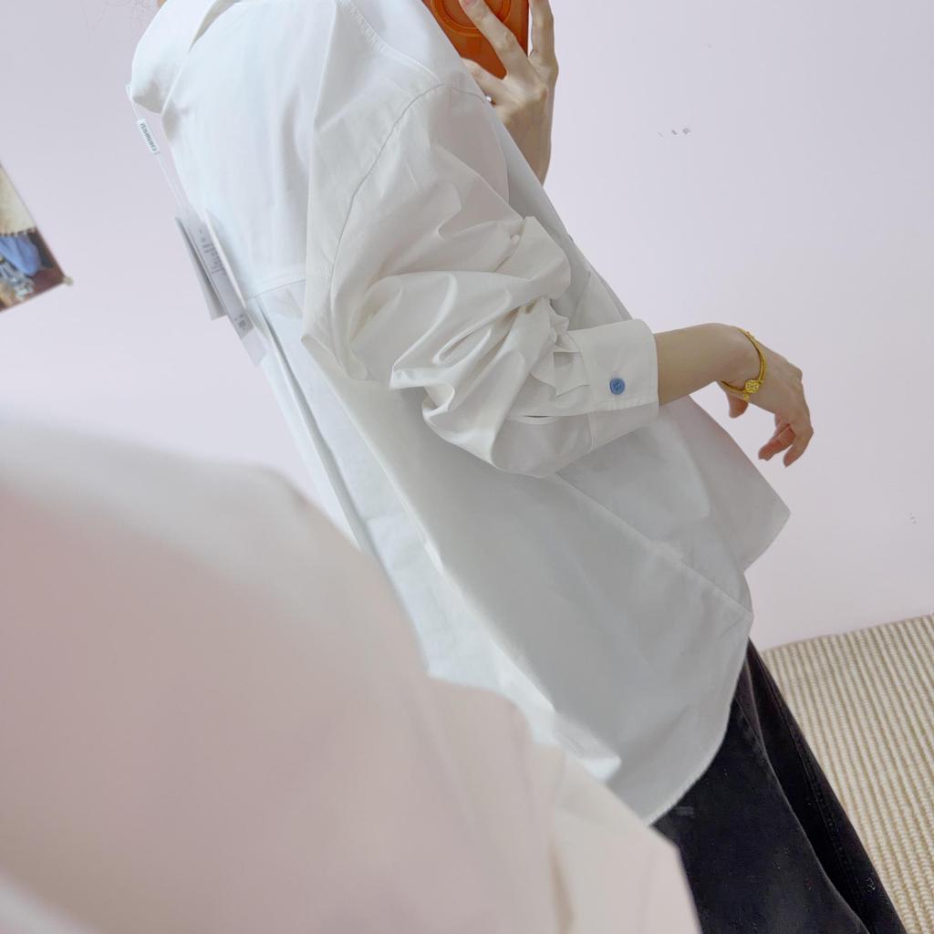 Spring 2026 Embroidered Long-Sleeve Layering Shirt - Versatile, Loose, Lazy Style Outerwear
