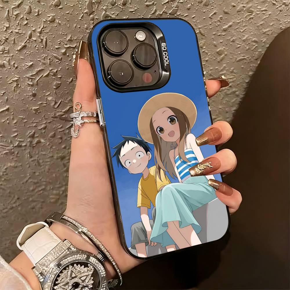 

Чехол для телефона Takagi-san Nishikata Wholesome Couple Для iPhone 17,16,15,14,13,12,11 Plus,Pro Max,XS, Цветной Серебристо-Черный Чехол iPhone17air