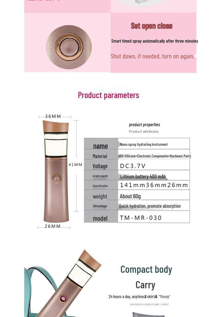 Portable Nano Facial Steamer Hydrating Device