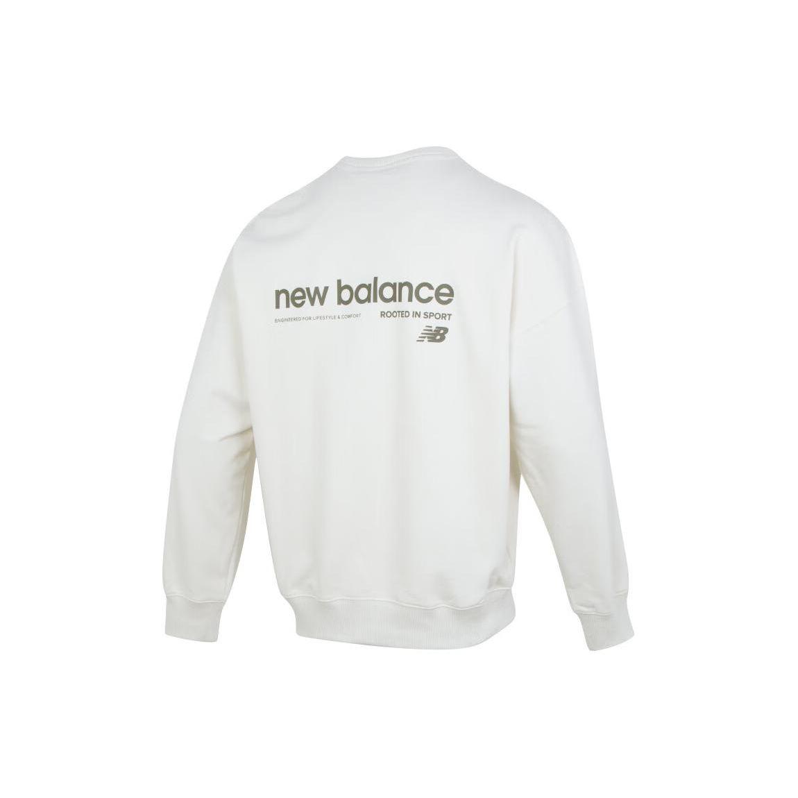 

New Balance Letter Print Casual Sport Pullover Hoodie Men Tops Khaki AMT41330-CIC
