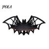 Spooky Bat Theme Shelf Halloween Wooden Corner Shelf, Black Wall Mounted Candle Holder Stand, Party Ornament Gothic Decor Display Rack for Home Party,