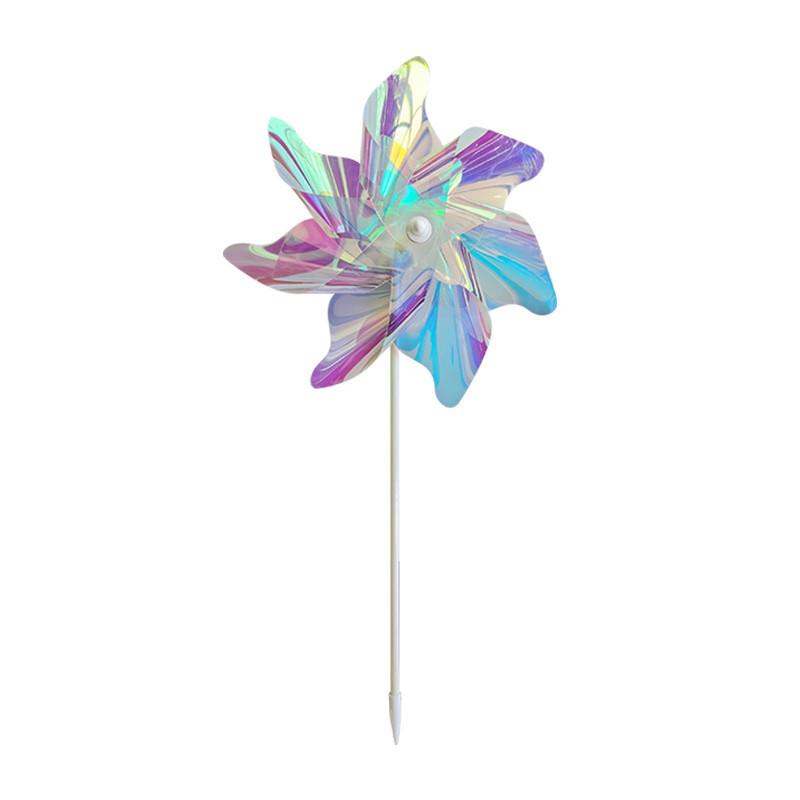 Colorful Reflective Plastic Windmill Toy For Outdoor Decoration Bird Repellent