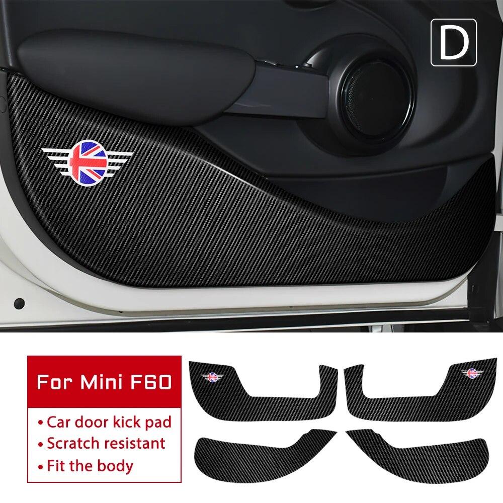 Leather Carbon Fiber Texture Protection Sticker Car Door Anti Kick Pad For BMW Mini Cooper S F54 F55 F56 F60 R56 R60 Countryman