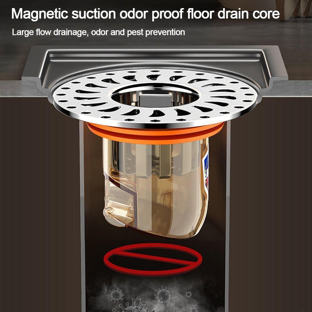 Anti-odor Shower Floor Drain With Grid Grate Cover Drain Filter Durable Sink Strainer