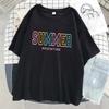 Summer Adventure Letter Graphic Women T Shirts Breathable Summer T-Shirt Street Soft Tees Clothing O-Neck Cotton Short Sleeve