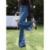 Women's Spring Blue Wide-Leg Jeans
