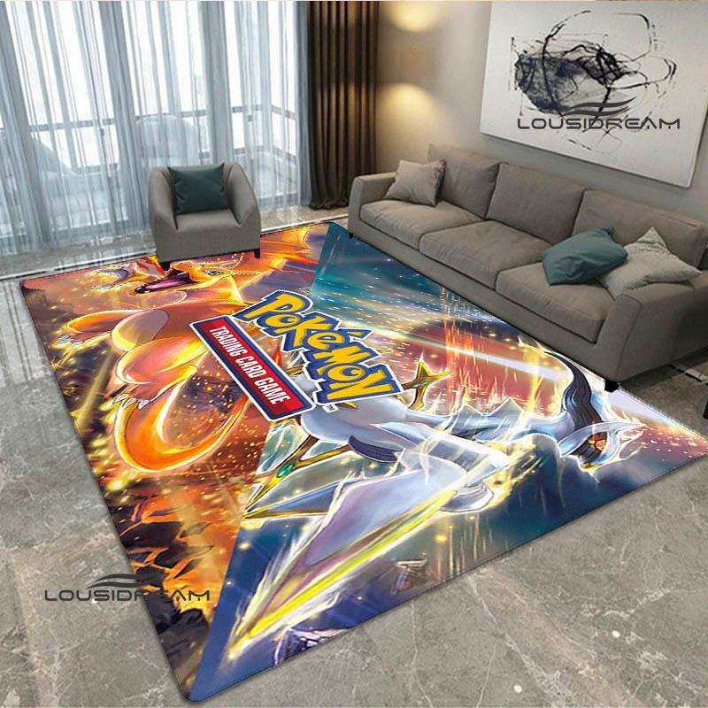 Cartoon Pokémon Trading Card Game Print carpet Non-slip carpet carpets for living room area rug Door pad anime rug birthday gift