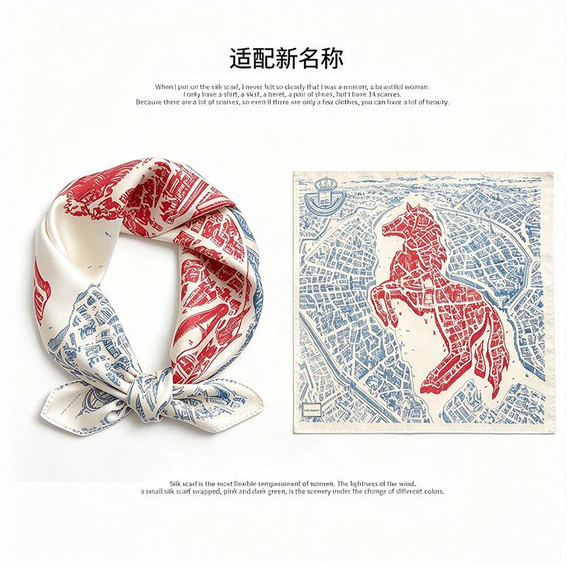 [111 mulberry silk] Korean version of classic cashew nut flower bag headscarf, small square scarf, shirt, suit, thin silk silk scarf