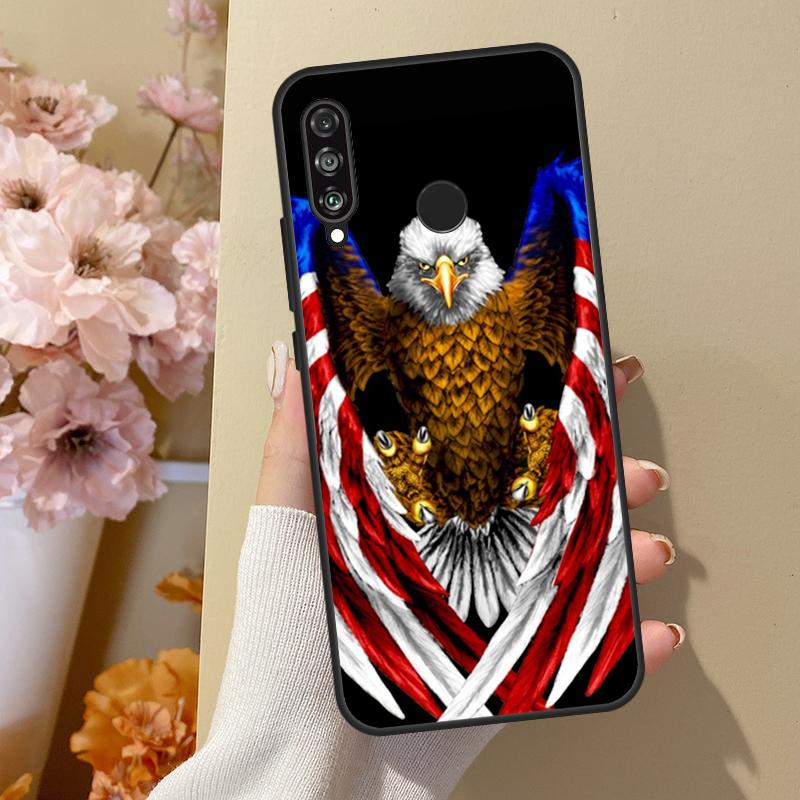 American USA Flag Eagle For Huawei Nova 10 SE 9 3i 7i 8i 11i 12i Y73 Y90 Y70 Y72 Y61 Y91 P60 Pro P40 P30 Lite Case