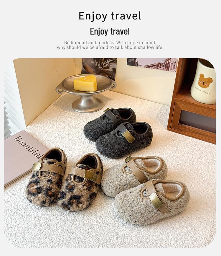 Plüschgefütterte Winter-Mokassins für Mädchen - Warme Baumwoll-Outdoor-Schuhe für kleine Mädchen