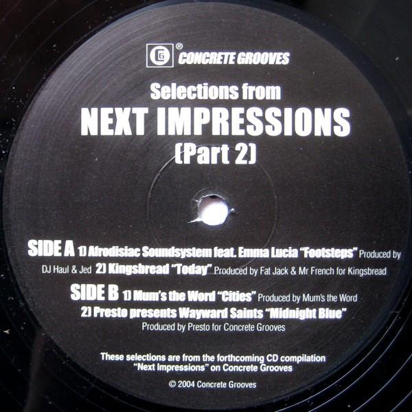 

12inch Record VARIOUS - Selections From Next Impressions (P CG0008 Concrete Groove 2004 US Rap & Hip-Hop/R&B Used
