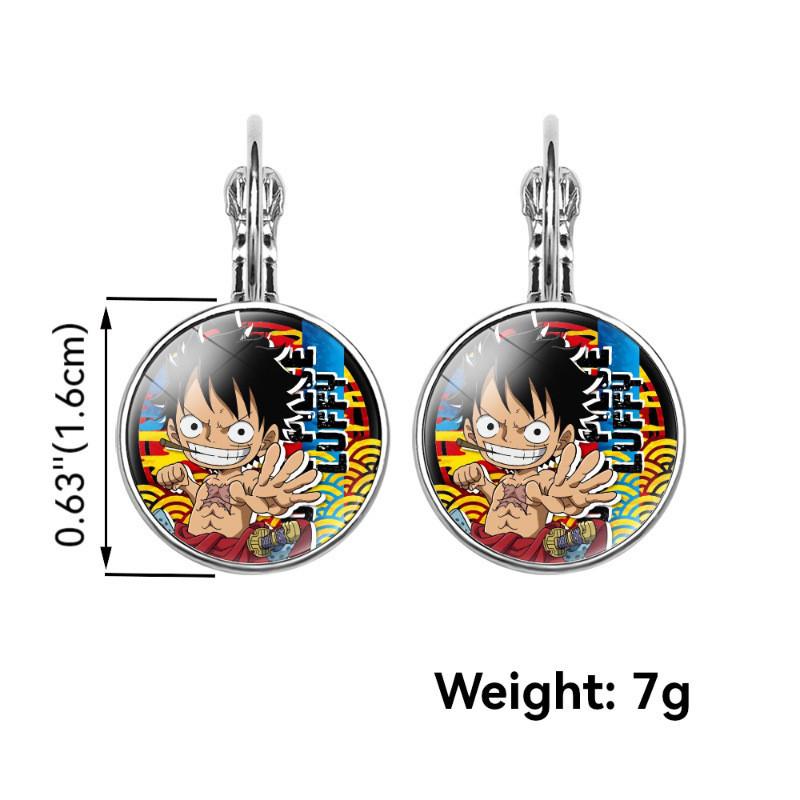 Stylish One Piece Anime Sanji Gemstone Earrings Fashion Metal Ear Jewelry