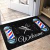 Vintage Barber Shop Welcome Mat Suitable for Commercial Decoration Entrance of American Hair Salons, Vintage Barber Shop Carpet