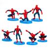 7pcs Mini Spiderman Figures Pvc Miniatures Desktop Cake Topper Decoation