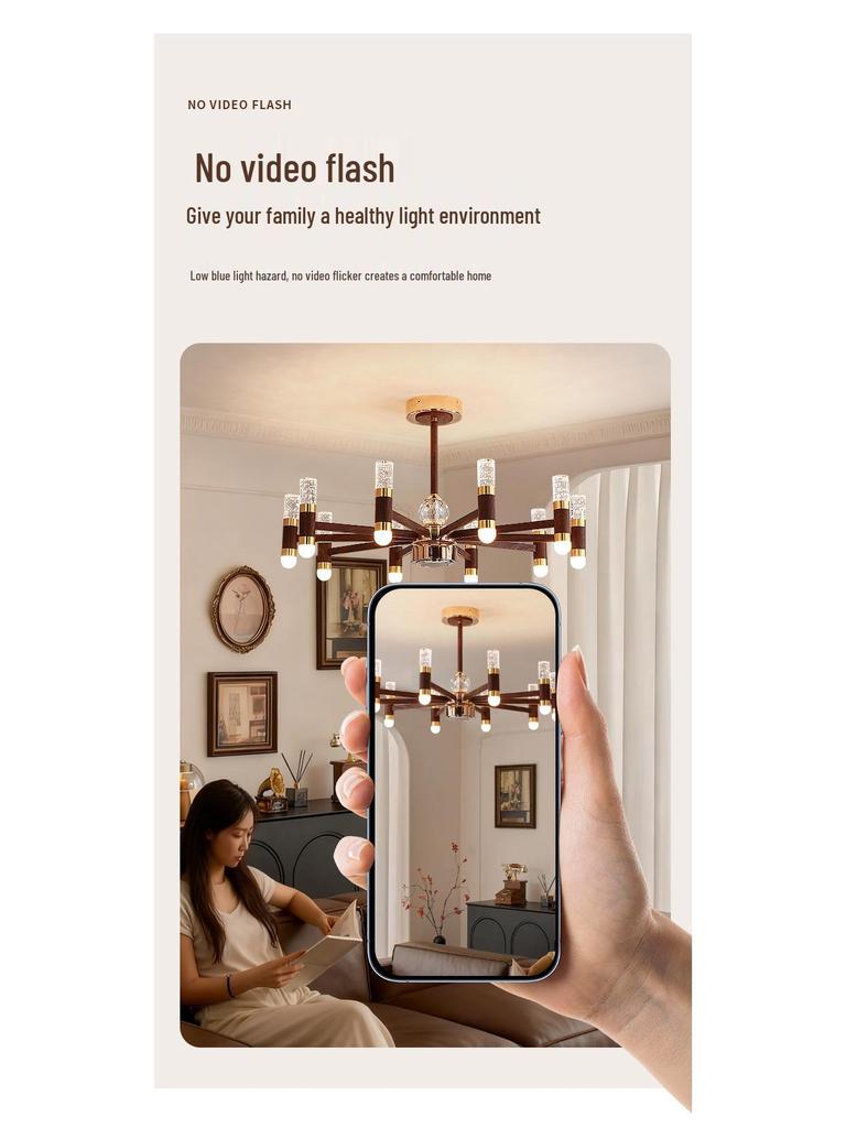 French Retro Branch Chandelier: Chinese Style Living Room & Hall Main Light for High-End, Horizontal Zhongshan Home Decor.