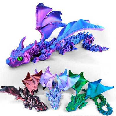 3D Printed Dragon Ornament Stress Relief Articulated Dragon Figurine With Wings Flexible Realistic Dragon Sculpture Home Decor