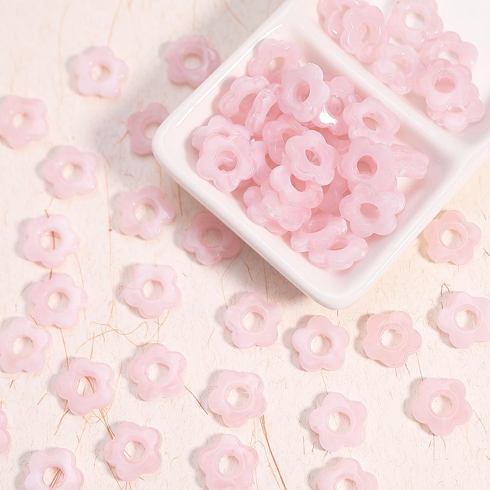 16mm Gradient Plum Blossom Resin Beads, Five-Petal Flower for Handmade DIY Bracelets & Necklaces