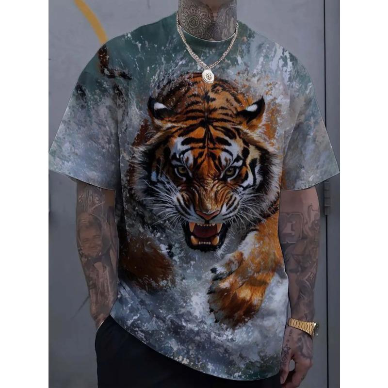 

Men s T-Shirts Animal Tiger Pattern 3D Print Tops Tees Summer Women Streetwear Fashion Unisex T Shirt 6xl