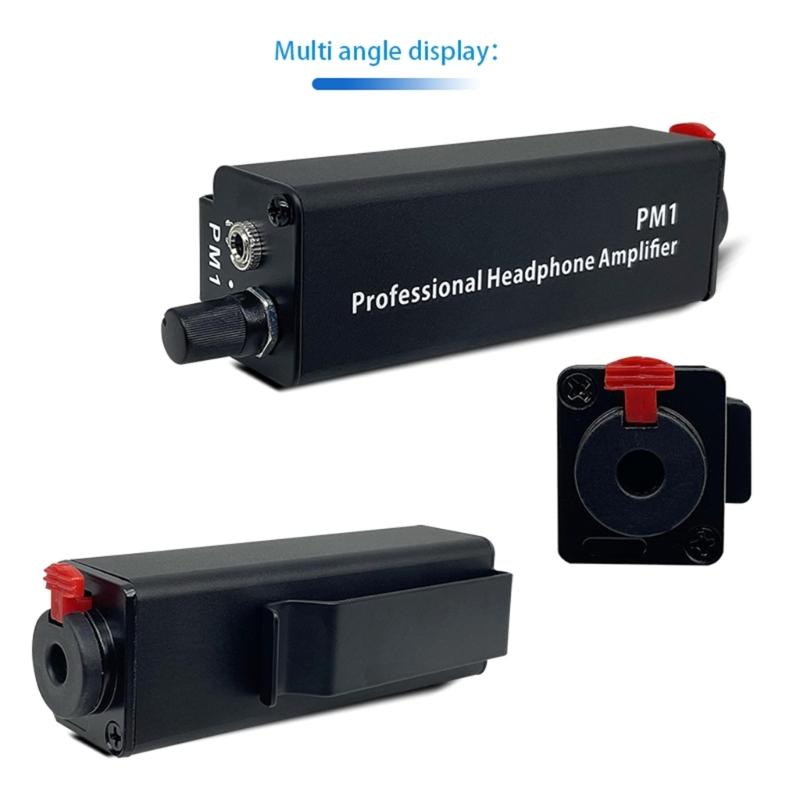 High Fidelitys Headphone Amplifier, Rechargeable with 3.5mm 6.35mm Input, for Enhances On Stage Sound Monitoring