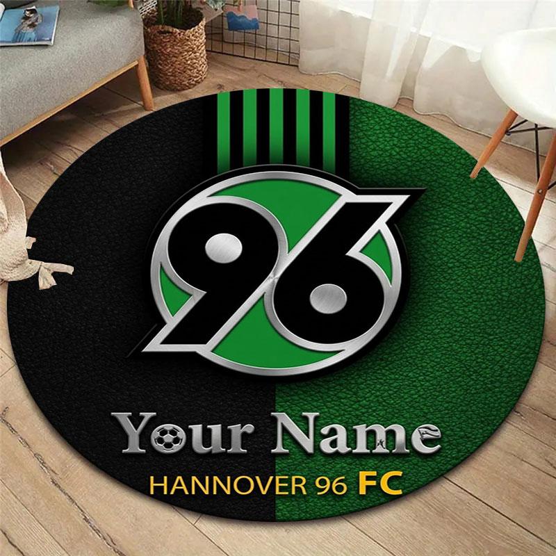 Hannover 96 Custom Name Round Area Rug,Carpet Rug for Living Room Bedroom Sofa Playroom Decor,Non-slip Floor Mat