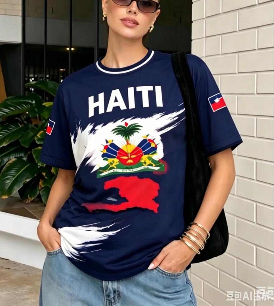 Haiti Style Soccer Jersey Fans Sports T-Shirts Street Jerseys Unisex 3d Print Graphic T Shirts Short Sleeve Tops Tee Streetwear