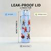 1PC Toy Truck Character Sticker Pack 750ml Color Plastic Sports Water Bottle Leakproof Flip Straw Lid Suitable for Sports Office Home Use