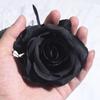 5pcs Halloween Ghost Festival Dark Series New Pure Black Single Rose Horror Gothic Style Bouquet Home Garden Room Decor