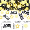 100PCS Happy Retirement Star Table Decorations - Black Gold Confetti