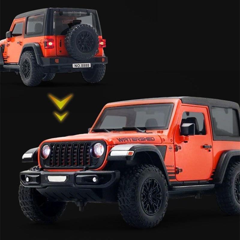 1:24 Jeeps Wrangler Rubicon SUV Alloy Car Model Diecasts Metal Off-road Vehicles Car Model Simulation Sound Light Kids Toys Gift