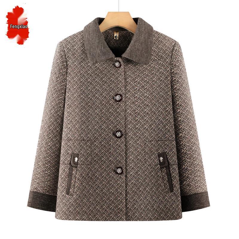 Elegant Textured Fabric Lapel Long Sleeve Top XL